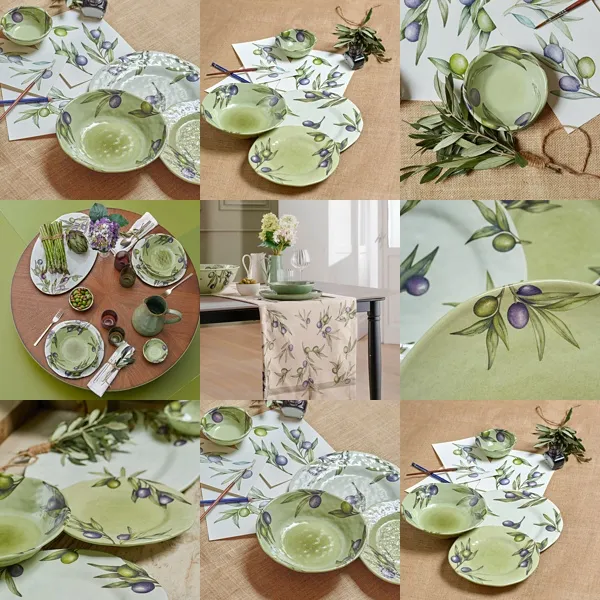 Olive Geschirr Melamin