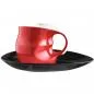 Preview: Luigi Colani Porzellan Kaffee - Cappuccino Tasse mit Untertasse color red 2 tlg.