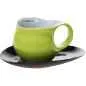 Preview: Luigi Colani Porzellan Espresso Tasse mit Untertasse grün / schwarz