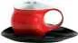 Preview: Luigi Colani Porzellan Espresso Tasse mit Untertasse rot / schwarz