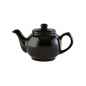 Preview: Teekanne 450 ml Steingut klassisch schwarz, für 2 Tassen