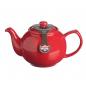 Preview: Teekanne 1500 ml Steingut glänzend rot, für 10 Tassen
