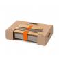 Preview: Edelstahl Sandwich Box - Orange, 1000 ml, Edelstahl/Bambusholz, Maße: 22,3 x 15 x 5,2 cm