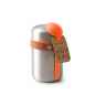 Preview: Food Flask - Orange, 400 ml, Edelstahl/Vegan Leder, Maße: 8,5 x 8,5 x 16 cm