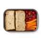 Preview: Edelstahl Sandwich Box - Orange, 1000 ml, Edelstahl/Bambusholz, Maße: 22,3 x 15 x 5,2 cm