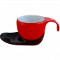 Preview: Espressotasse Vision 4tlg Schwarz / Rot im Farbwechsel