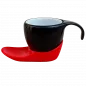 Preview: Espressotasse Vision 4tlg Schwarz / Rot im Farbwechsel