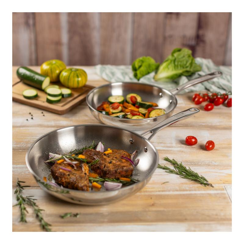 Preview: ALLROUND Bratpfannen Set unbeschichtet Ø 24 + 28 cm