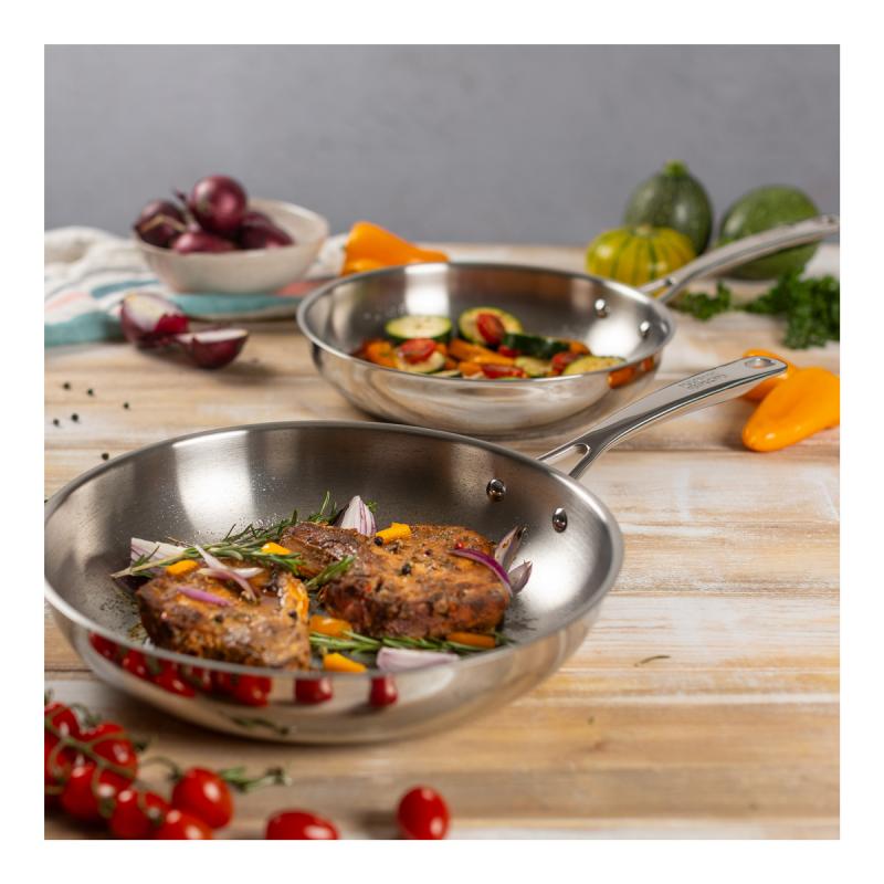 Preview: ALLROUND Bratpfannen Set unbeschichtet Ø 24 + 28 cm