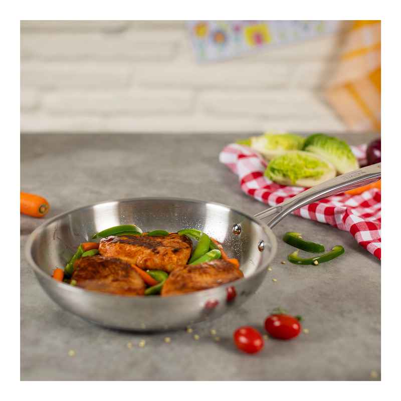 Preview: ALLROUND Bratpfanne Edelstahl unbeschichtet Ø 28 cm Kuhn Rikon