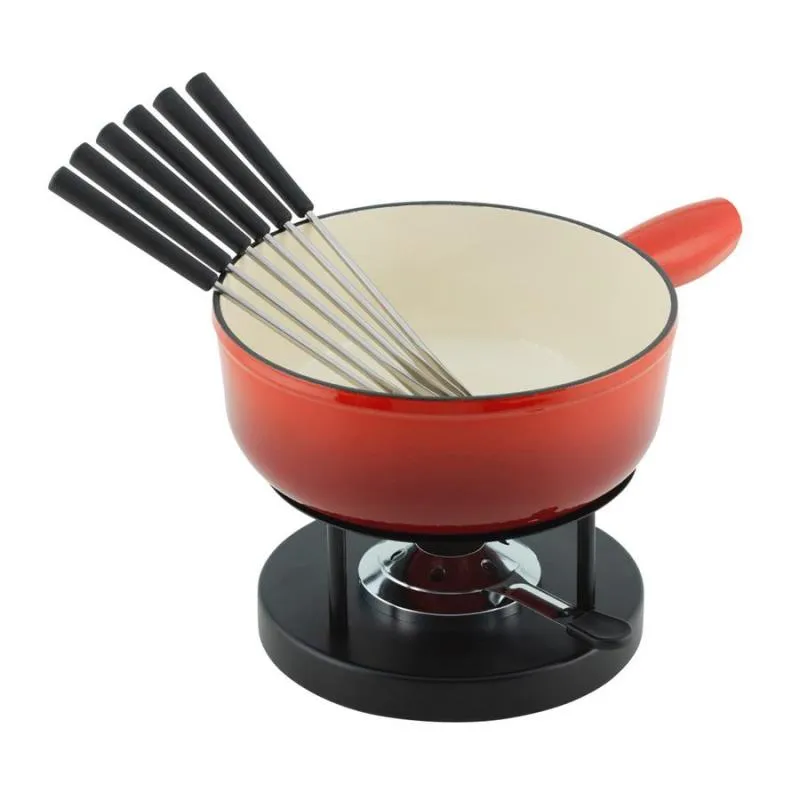 Käsefondueset Induktion Gusseisen rot 24cm