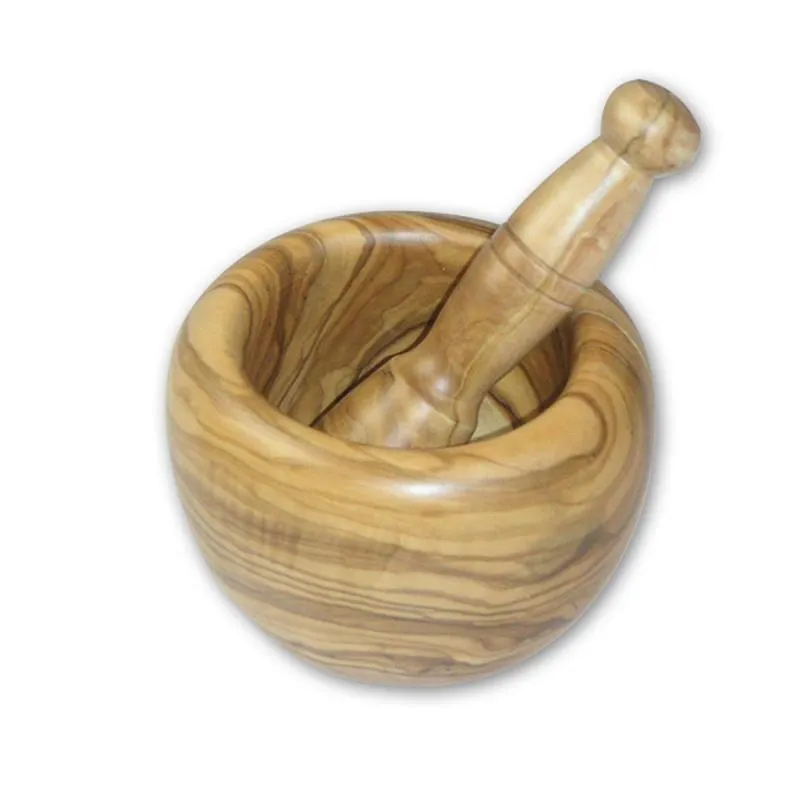 Mörser mit Stößel, Olivenholz Ø 10 cm