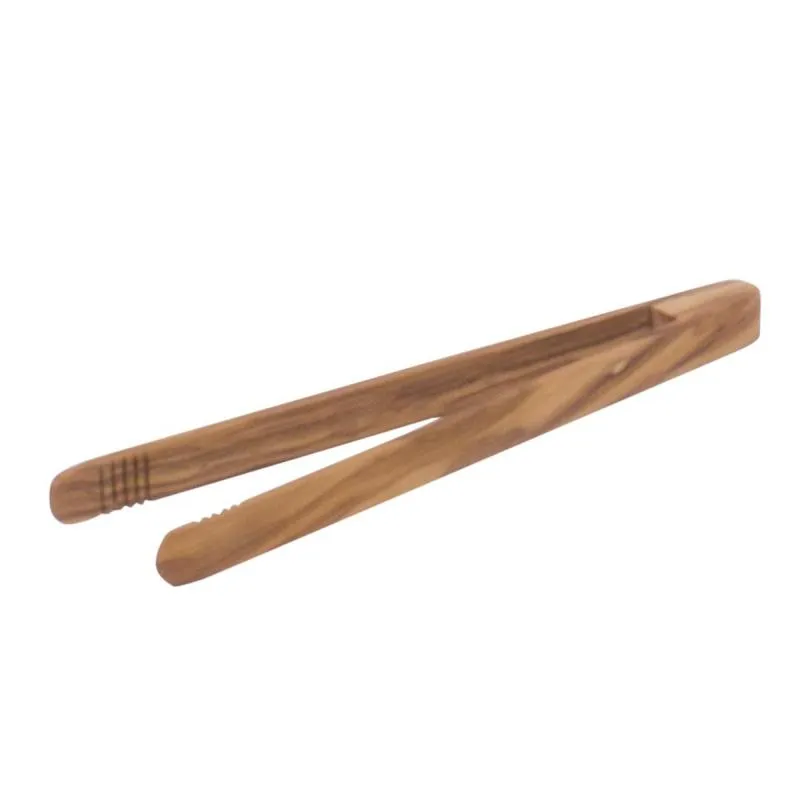 Koch-, Servier- und Grillzange Olivenholz, 20 cm