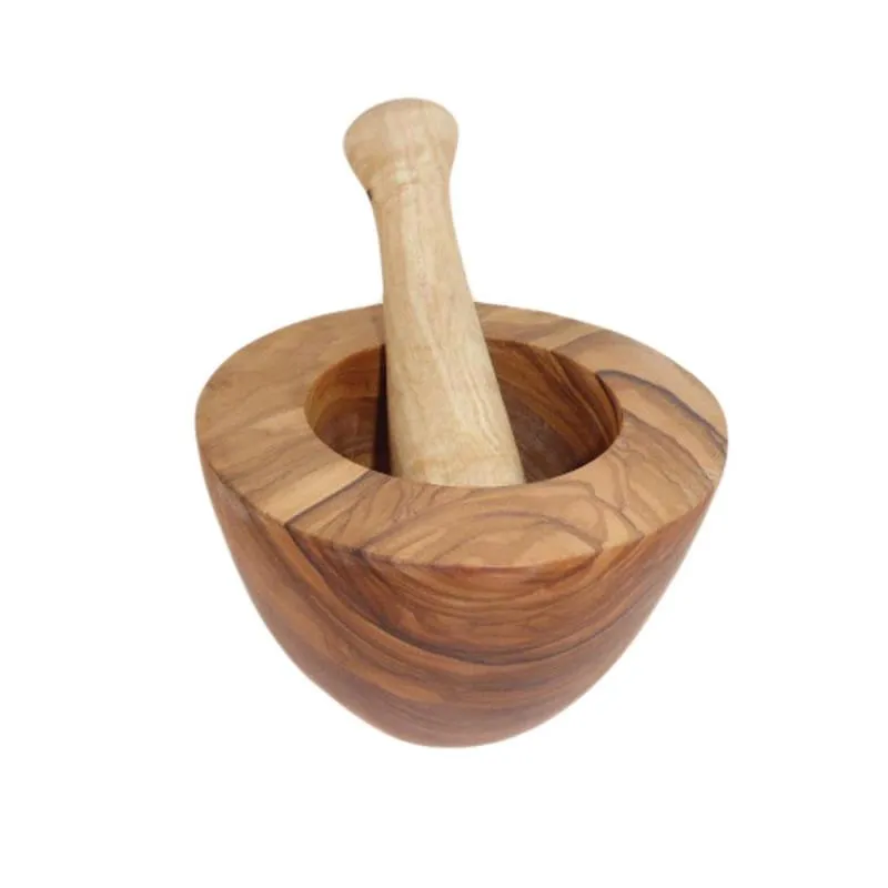 Mörser mit Stößel, Olivenholz Ø 12 cm