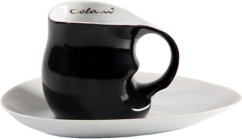 Luigi Colani Porzellan Kaffee Cappuccino Tasse 2 tlg. schwarz