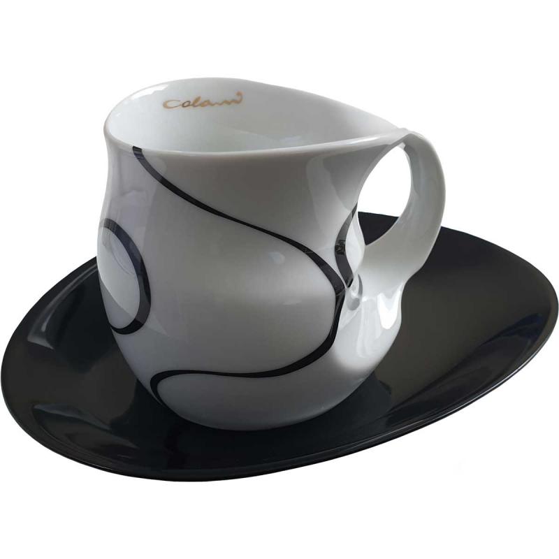 Preview: Luigi Colani Porzellan Kaffee - Cappuccino Tasse loop black