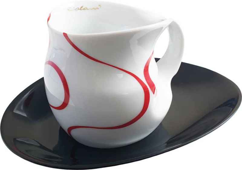 Luigi Colani Porzellan Kaffee - Cappuccino Tasse loop red