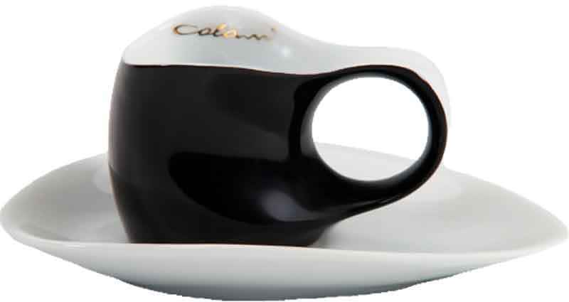 Luigi Colani Porzellan Espresso Tasse schwarz / weiß
