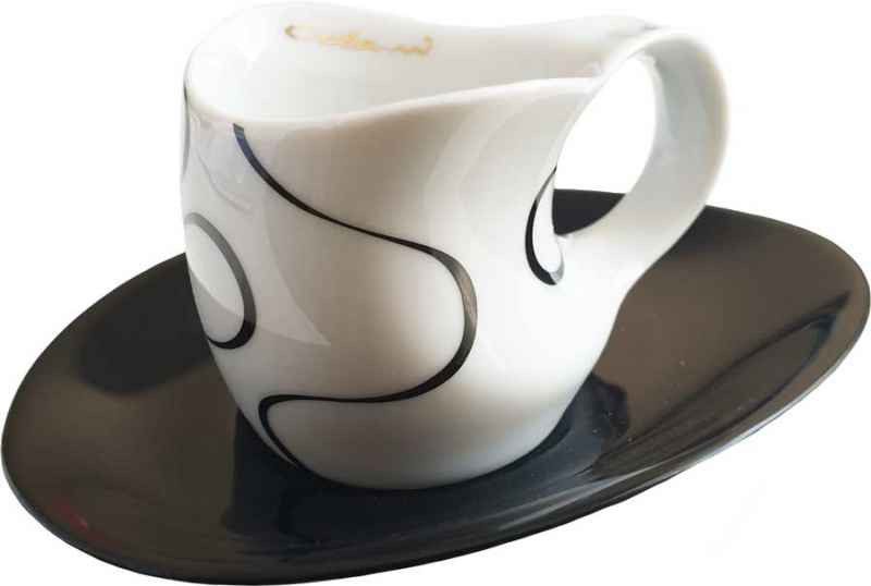 Preview: Luigi Colani Porzellan Espressissimo - Tassen mit Untertassen 4 tlg. loop black