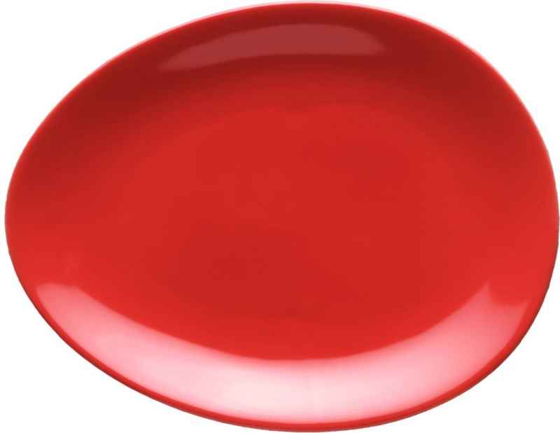 Preview: Luigi Colani Porzellan Teller Set oval 2 tlg. red