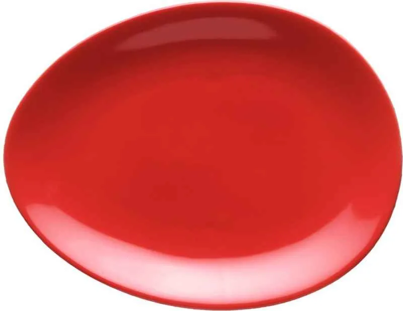 Luigi Colani Porzellan Teller Set oval 2 tlg. red