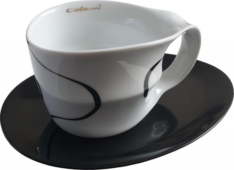 Preview: Luigi Colani Porzellan Jumbotasse 2 tlg. loop black