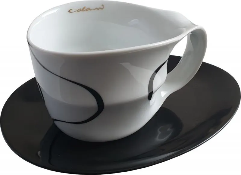 Luigi Colani Porzellan Jumbotasse 2 tlg. loop black