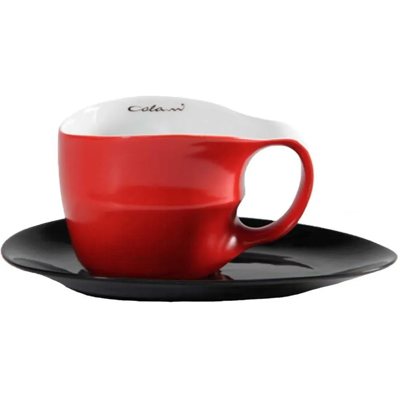 Luigi Colani Porzellan Jumbotasse 2 tlg. schwarz & rot