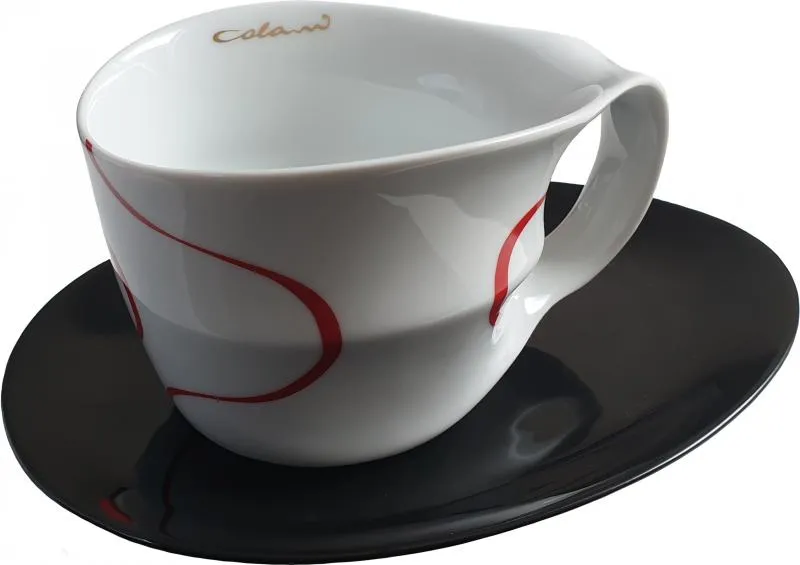 Luigi Colani Porzellan Jumbotasse 2 tlg. loop red