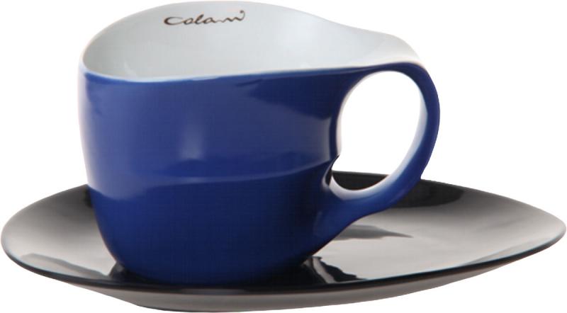 Preview: Luigi Colani Porzellan Jumbotasse mit Untertasse 2 tlg. schwarz & blau