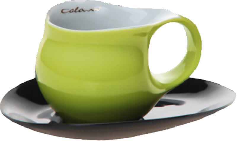 Luigi Colani Porzellan Espresso Tasse grün / schwarz