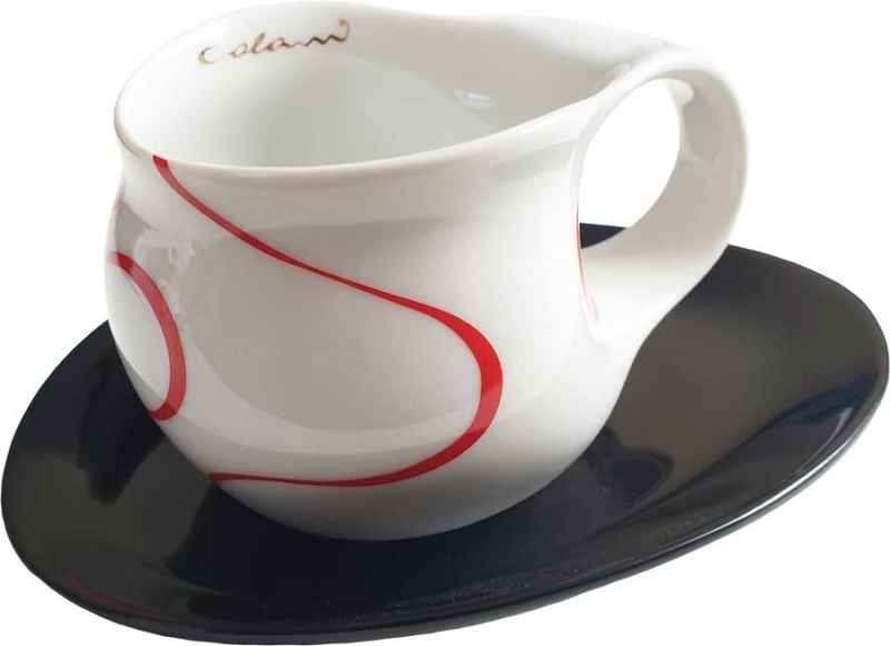 Luigi Colani Porzellan Espresso Tasse loop red