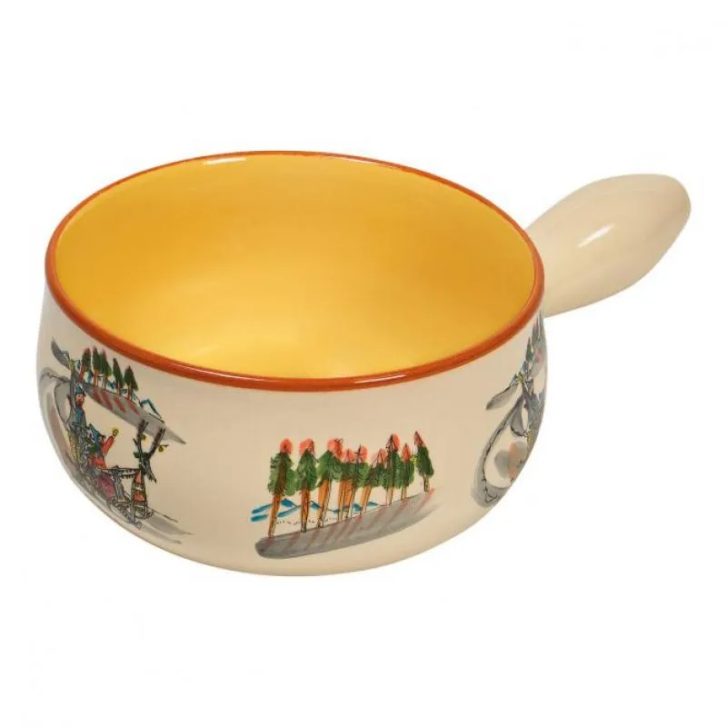 Caquelon/ Fonduetopf Schlittenfahrt ø 17cm