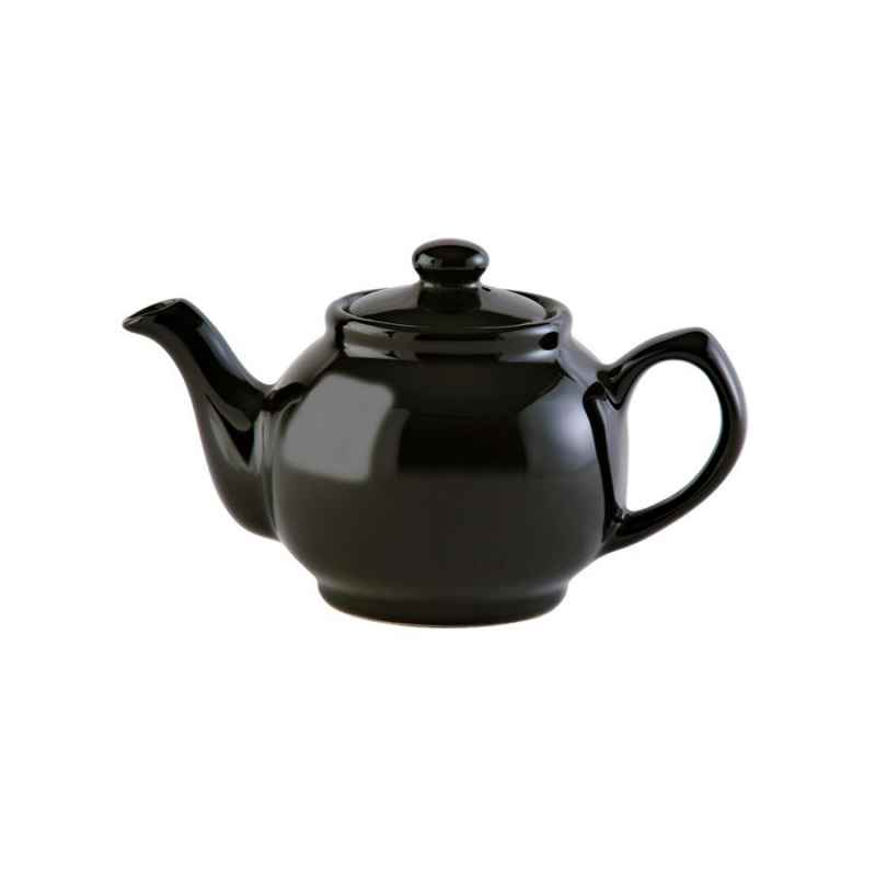 Teekanne 450 ml Steingut klassisch schwarz, für 2 Tassen