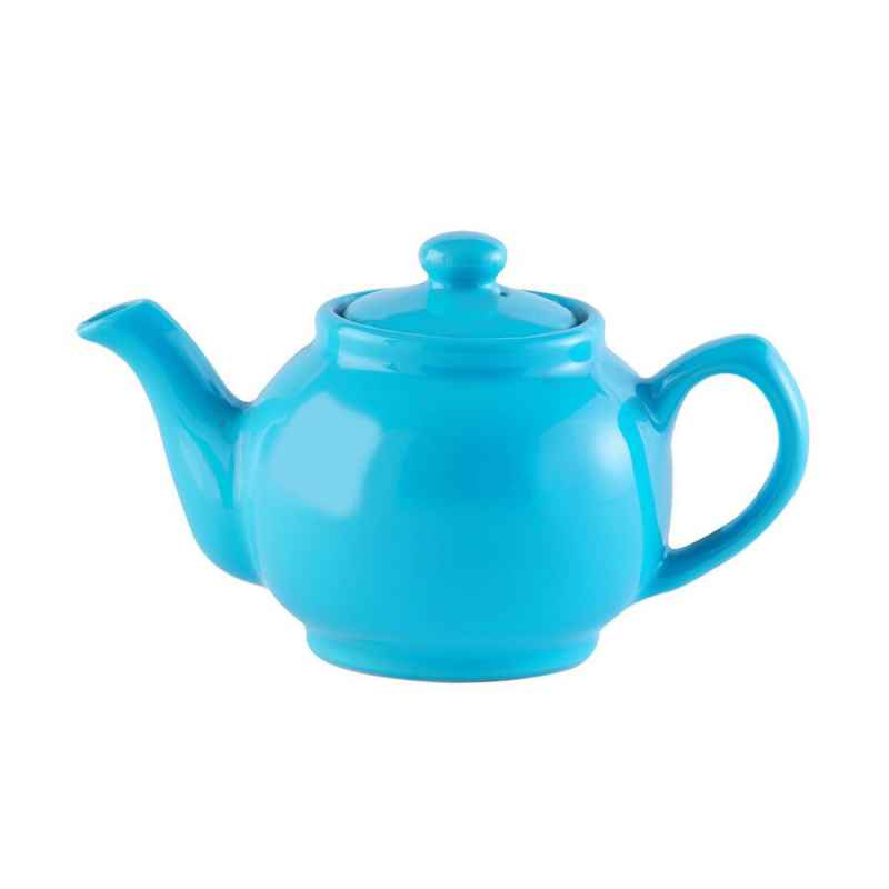 Teekanne 1100 ml Steingut glänzend blau, für 6 Tassen