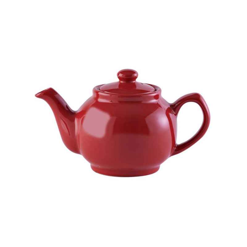 Teekanne 450 ml Steingut glänzend rot, für 2 Tassen