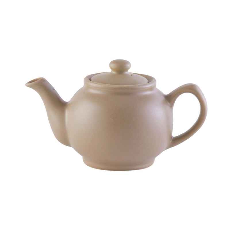 Teekanne 450 ml Steingut matt taupe, für 2 Tassen
