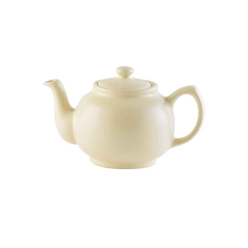 Teekanne 450 ml Steingut matt creme, für 2 Tassen