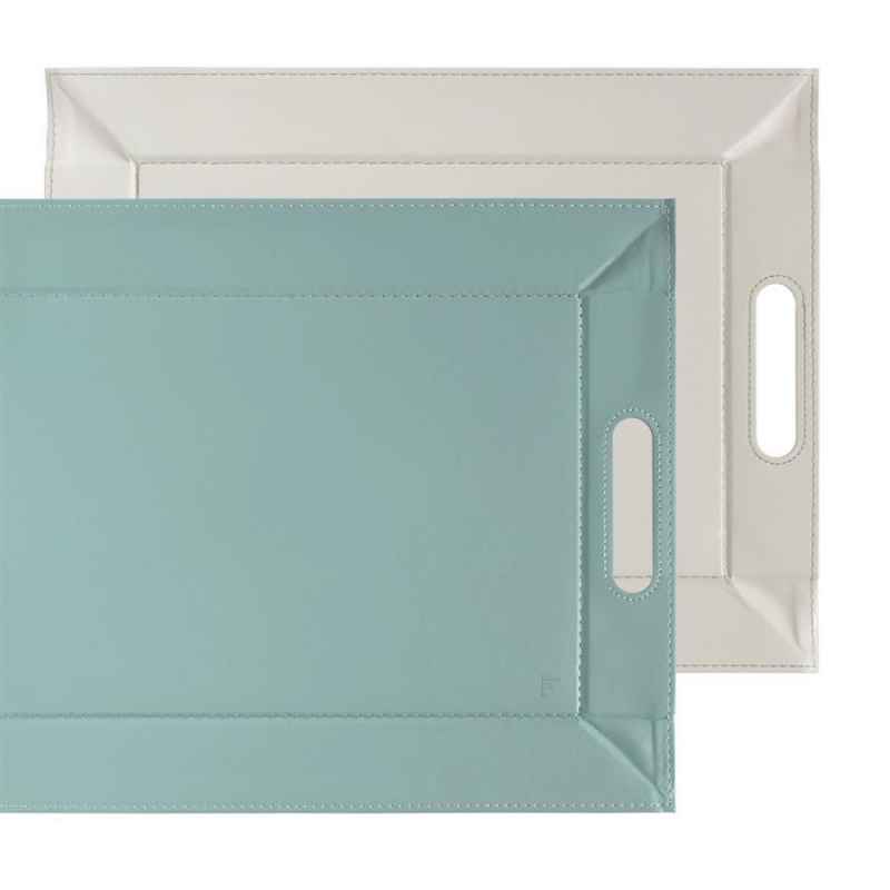 Preview: Wendetablett, groß, Mint/ Elfenbein, Kunstleder, Maße: 55 x 41 cm