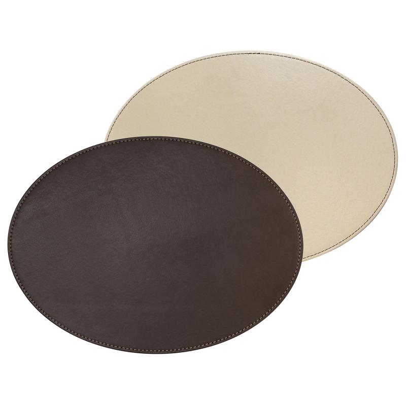 Preview: Platzset oval 45 x 34 cm schokobraun / creme