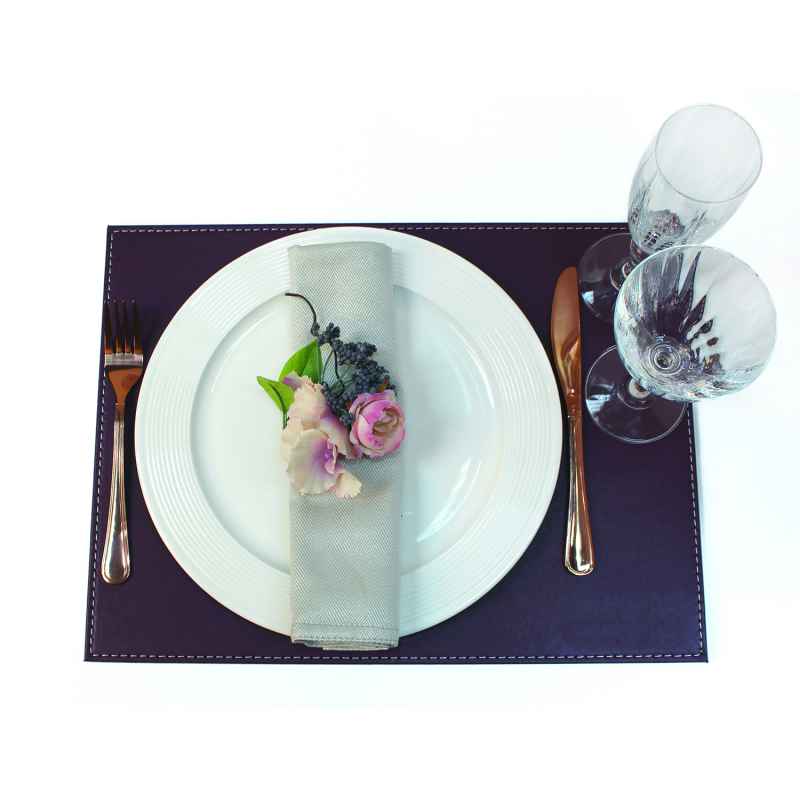 Preview: Platzset 40 x 30 cm pflaume / elfenbein