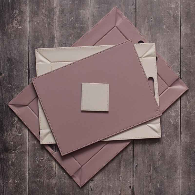 Preview: Platzset 40 x 30 cm Altrosa/Stein