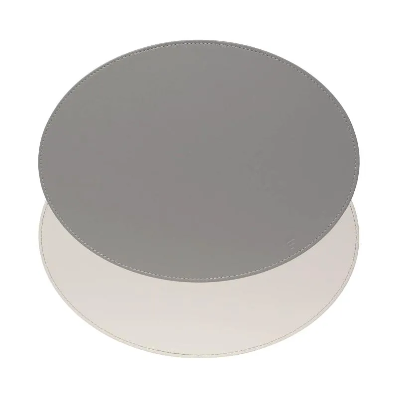 Platzset, Oval, Grau/Weiß 45 x 34cm