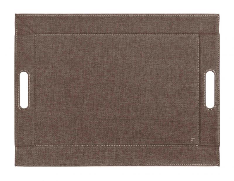 Tablett Textilstruktur gross 55 x 41 cm braun
