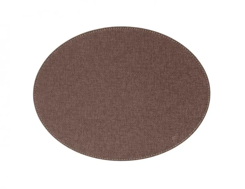 Ovales Platzset Textilstruktur 45 x 34 cm braun