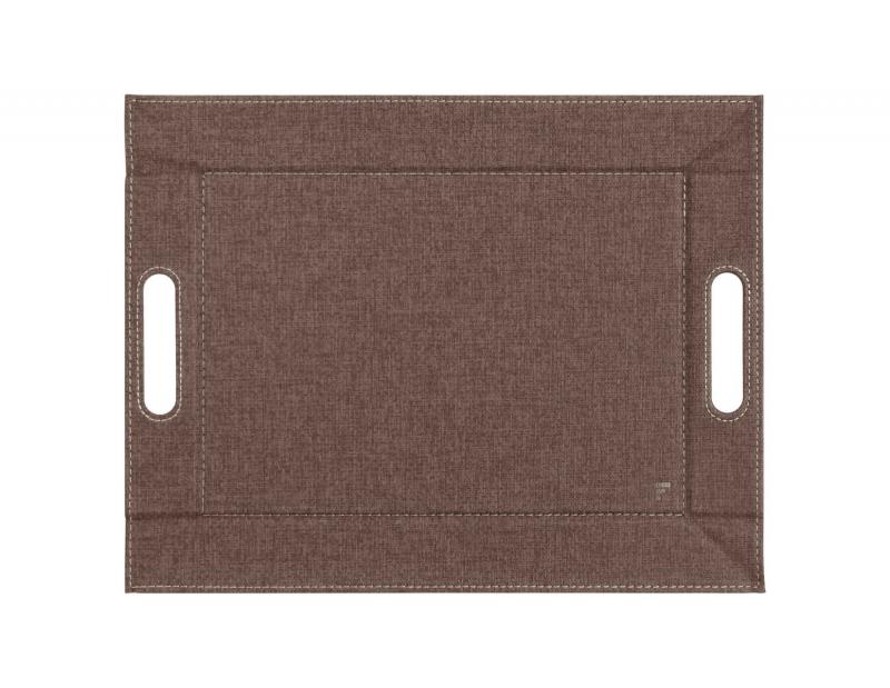 Tablett Textilstruktur klein 45 x 35 cm braun
