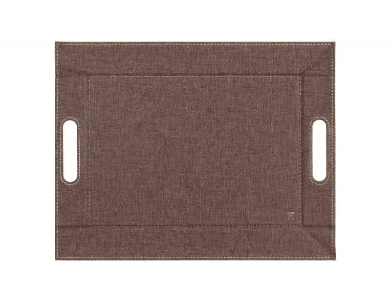Tablett Textilstruktur klein 45 x 35 cm braun