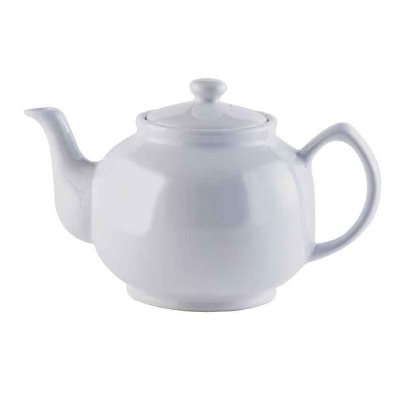 Teekanne 1500 ml Steingut klassisch weiß, für 10 Tassen
