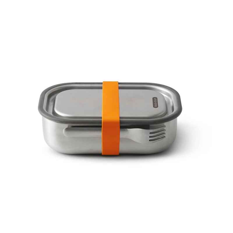 Edelstahl Lunch Box - Orange, 1000 ml, Edelstahl/Silikon, Maße: 20 x 15 x 6,5 cm