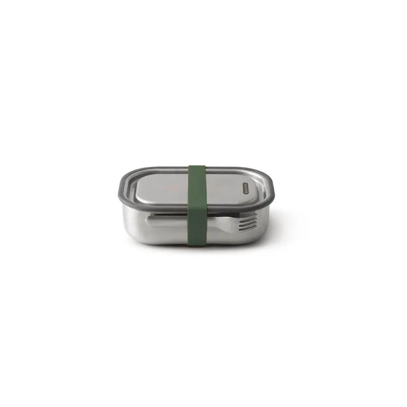 Edelstahl Lunch Box - Olive, 1000 ml, Edelstahl/Silikon, Maße: 20 x 15 x 6,5 cm